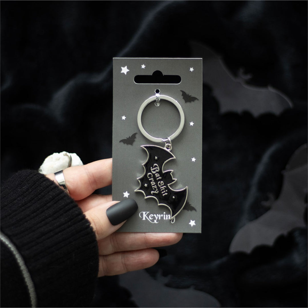 Bat Shit Crazy Bat Shaped Keyring