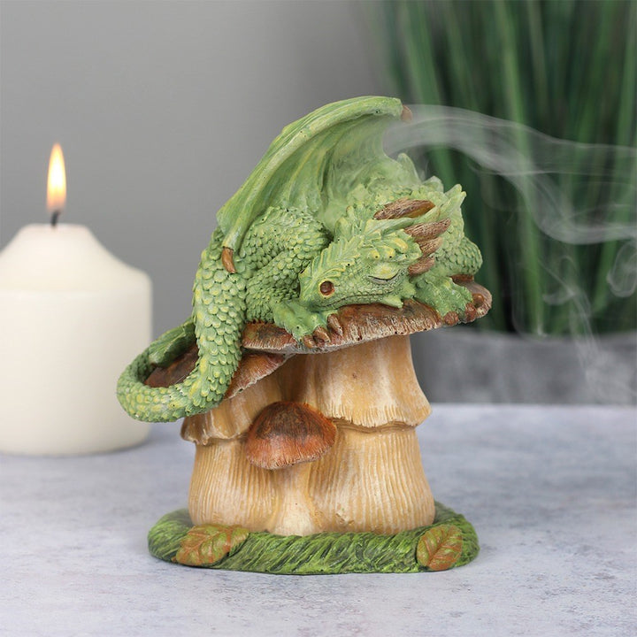 Green Dragon Incense Cone Burner by Anne Stokes