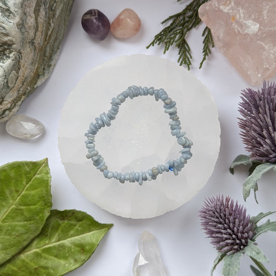 Angelite Crystal Chip Bracelet