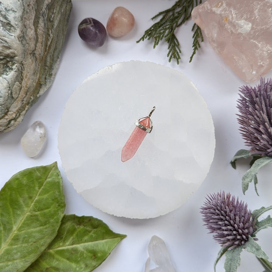 Cherry Quartz Pendant Necklace