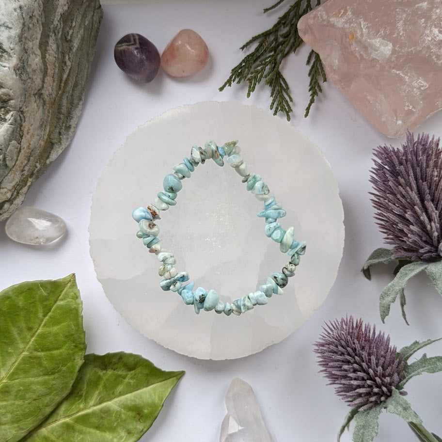 Larimar Crystal Chip Bracelet