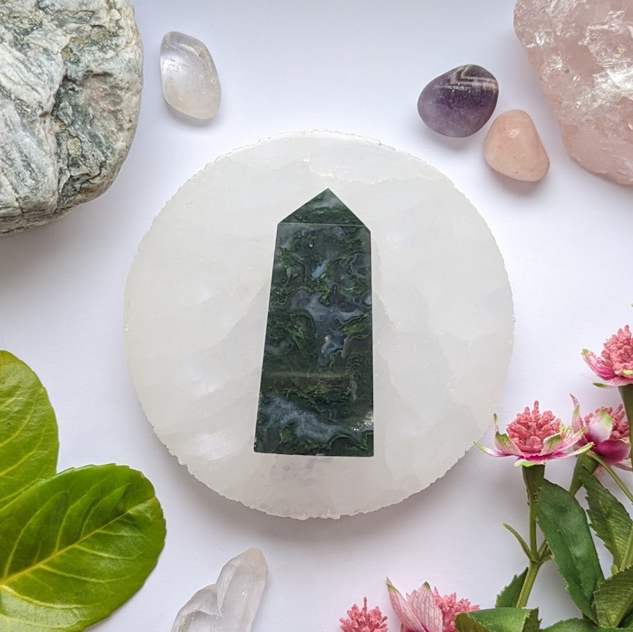 Moss Agate Obelisk 2