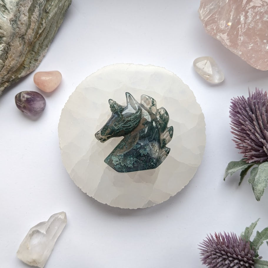 Moss Agate Unicorn