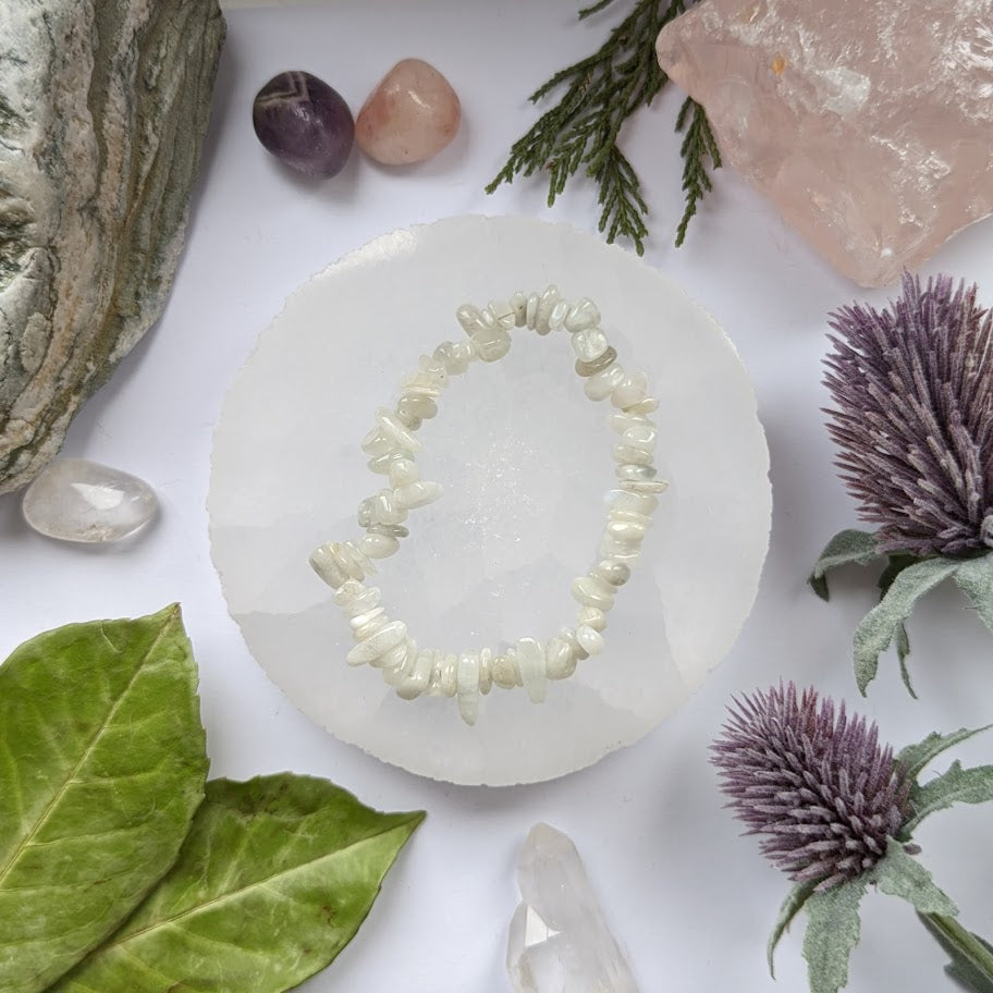 Moonstone Crystal Chip Bracelet