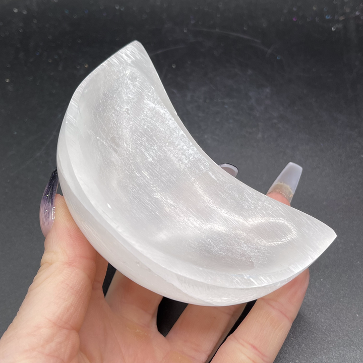 Selenite Moon Bowl 10cm