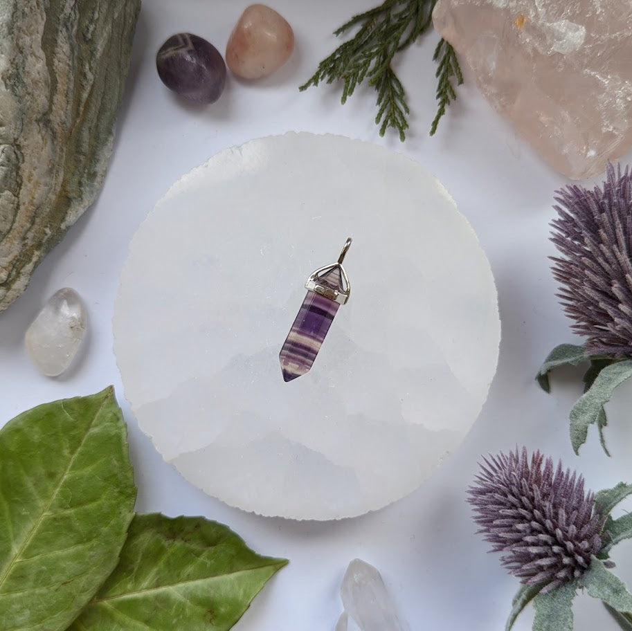 Rainbow Fluorite Pendant Necklace