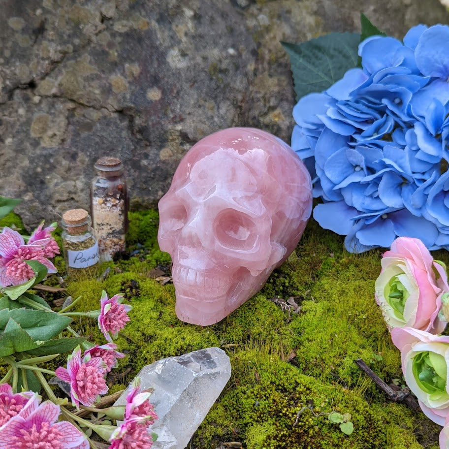 Rose Quartz Skull