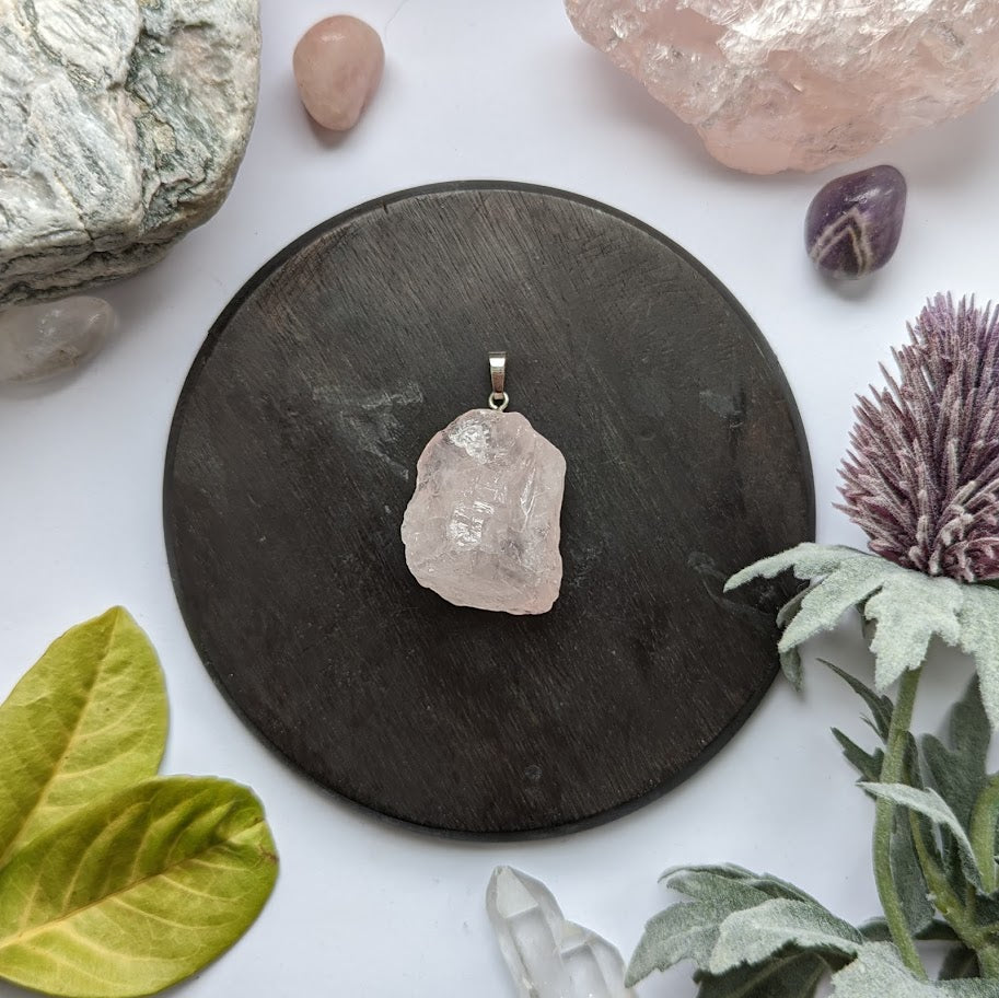 Rough Rose Quartz Pendant