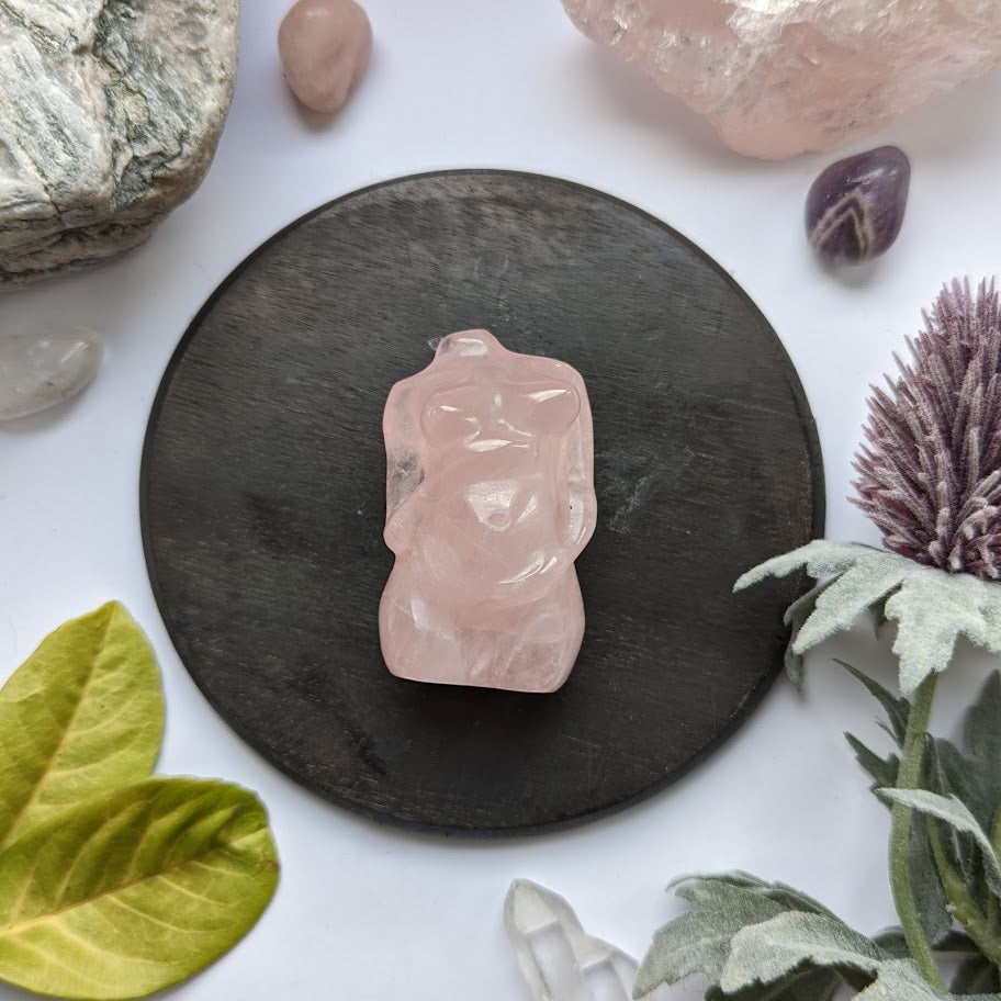 Pregnant Goddess Lady Body - Rose Quartz