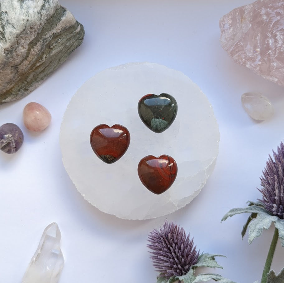 Small Bloodstone Crystal Heart